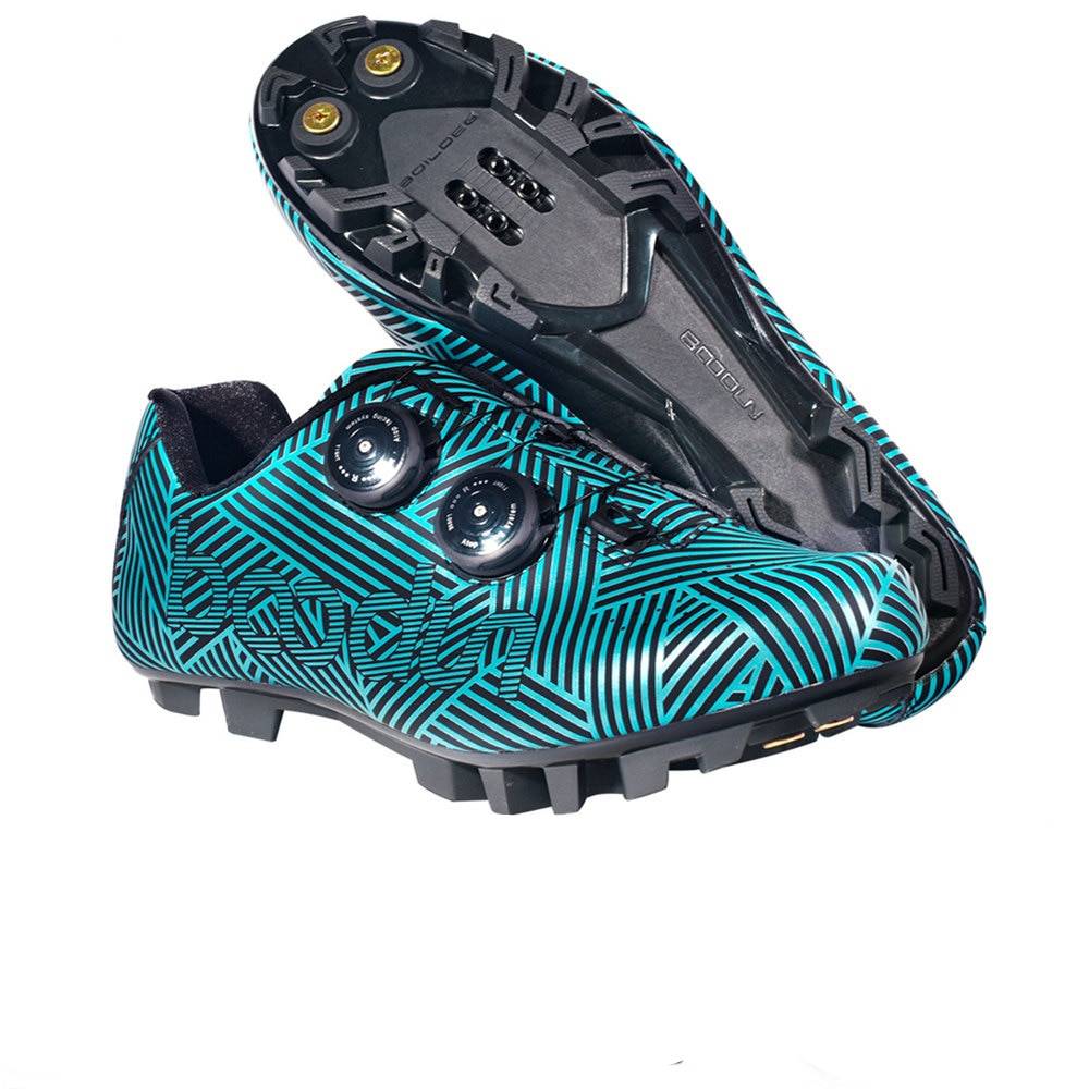 Waterproof Patterned Mountain Cycling Shoes Men Sports Wear Shoes cb5feb1b7314637725a2e7: Black|Blue
