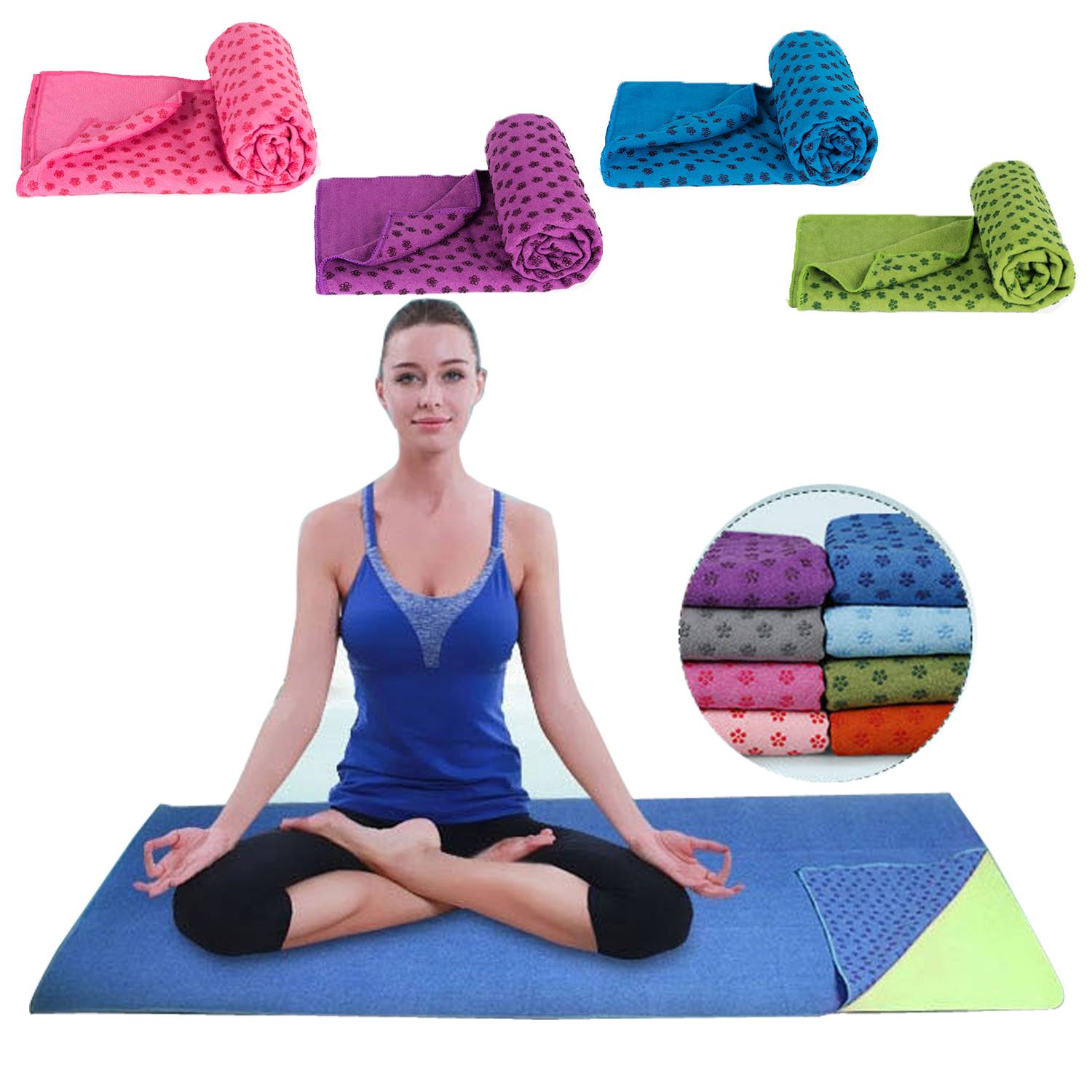 Sport Non-Slip Soft Mats Mats Yoga Supplies cb5feb1b7314637725a2e7: Blue|Green|Pink|Purple