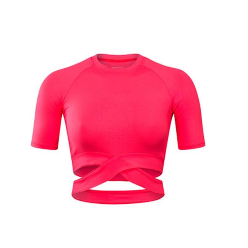 Women’s Gym Elastic Crop Top Tops & T-Shirts Women Sports Wear cb5feb1b7314637725a2e7: Black|Pink|White
