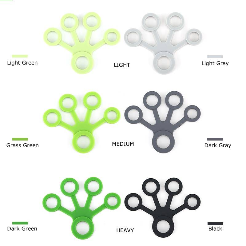 Silicone Finger Resistance Band Resistant Bands Sports Equipment cb5feb1b7314637725a2e7: Black|Dark Gray|Dark Green|Grass Green|Light Gray|Light Green