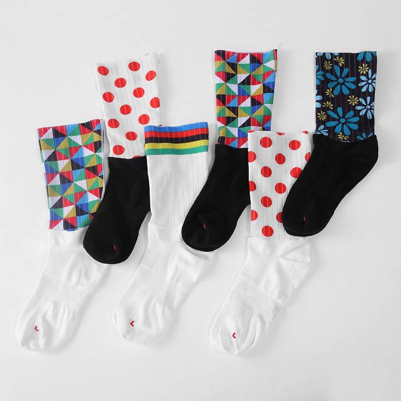 Colorful Anti-Slip Cycling Socks Fitness Accessories Socks cb5feb1b7314637725a2e7: Black Stripes|Blue|Grey|Rainbow|Rainbow Stripes|Red|Red Dots|White