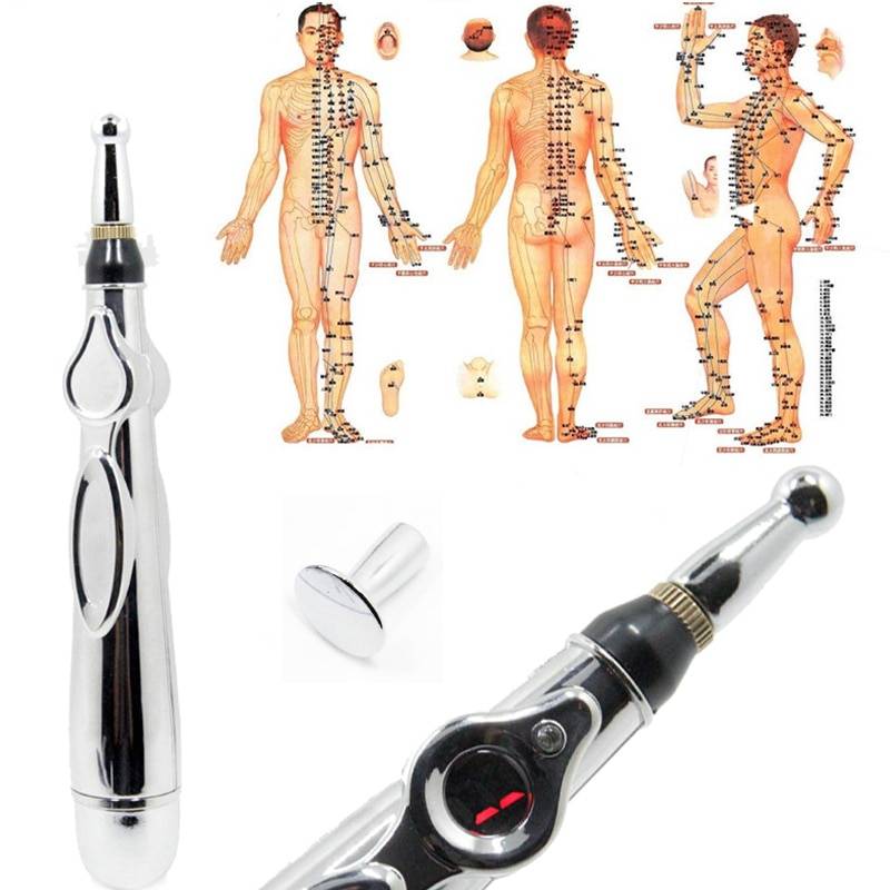 Electronic Acupuncture Pen Health & Sports Gadgets Massagers cb5feb1b7314637725a2e7: Silver