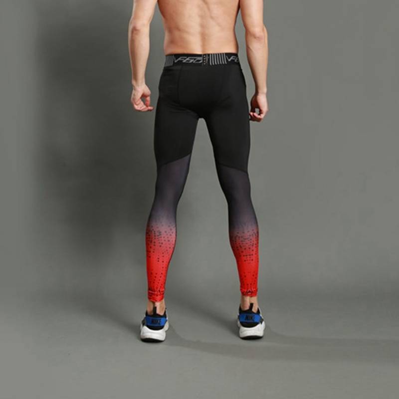 Gradient Printed Sports Men’s Leggings Men Sports Wear Pants & Leggings cb5feb1b7314637725a2e7: Gray|Red