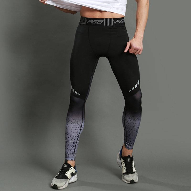 Gradient Printed Sports Men’s Leggings Men Sports Wear Pants & Leggings cb5feb1b7314637725a2e7: Gray|Red