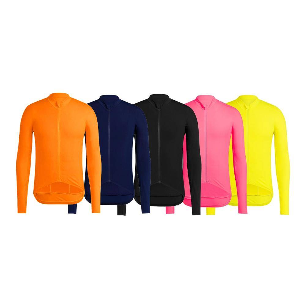 Unisex Solid Color Long Sleeve Cycling Jersey Men Sports Wear Tops & T-Shirts cb5feb1b7314637725a2e7: Black|Navy|Orange|Pink|Yellow